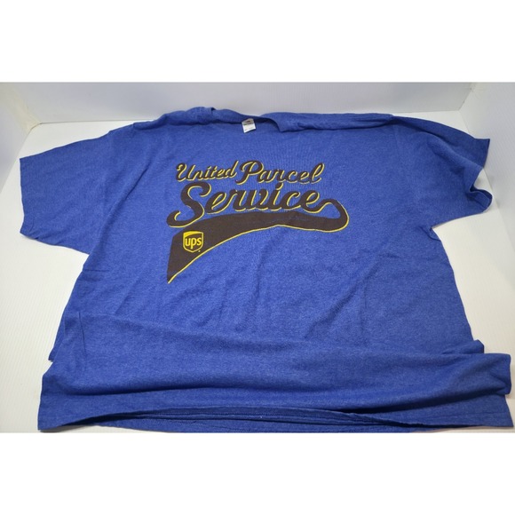 UPS United Parcel Service Fruit of the Loom T Shirt 2XL Blue Logo Graphic Tee